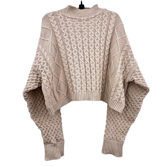 Urban Outfitters Milk It Cable Knit Cropped Cardigan Size 10 - Picture 8 of 10